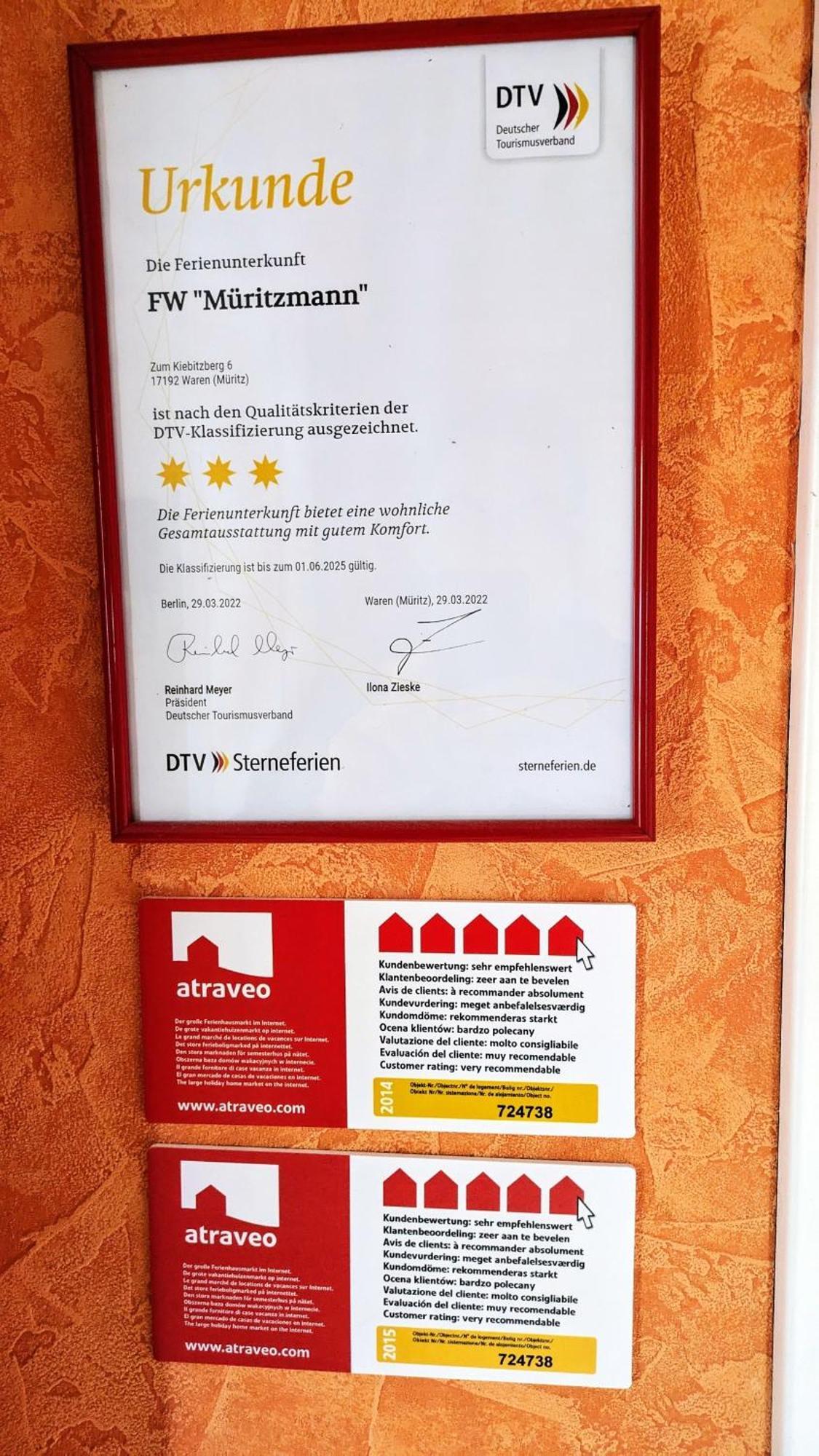 Ferienwohnung Guenther , 3 - Sterne Waren  Kültér fotó